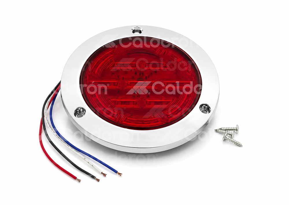PLAFON ROJO 30 LEDS 4 CABLES, LUZ FIJA/ESTROBO, 12V/24V 3.25W (PIEZA) EN144R IMPORTACION