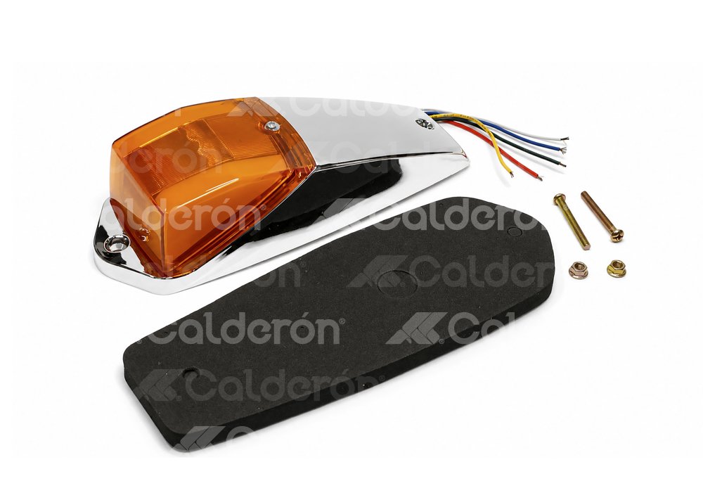 PLAFON AMBAR 21 LEDS 12V/24V ARO CON LUZ ALTA/BAJA, LUZ FIJA/ESTROBO 5 CABLES (PIEZA) RL-S230 IMPORTACION