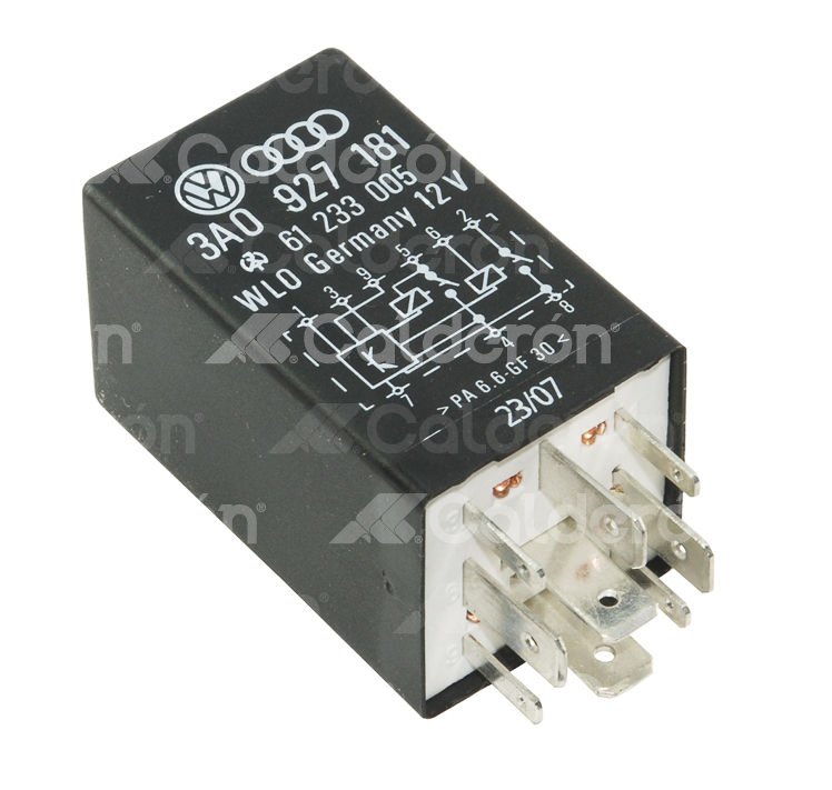 RELEVADOR VOLKSWAGEN JETTA, GOLF A4, PASSAT 1.8L 9 TERMINALES (175) 3A0927181 RELAY IMPORTACION