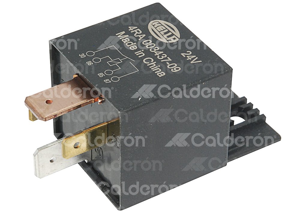RELEVADOR UNIVERSAL HELLA 24V 60A 4 TERMINALES SIN RESISTENCIA, CON SOPORTE 003437091 RELAY HELLA