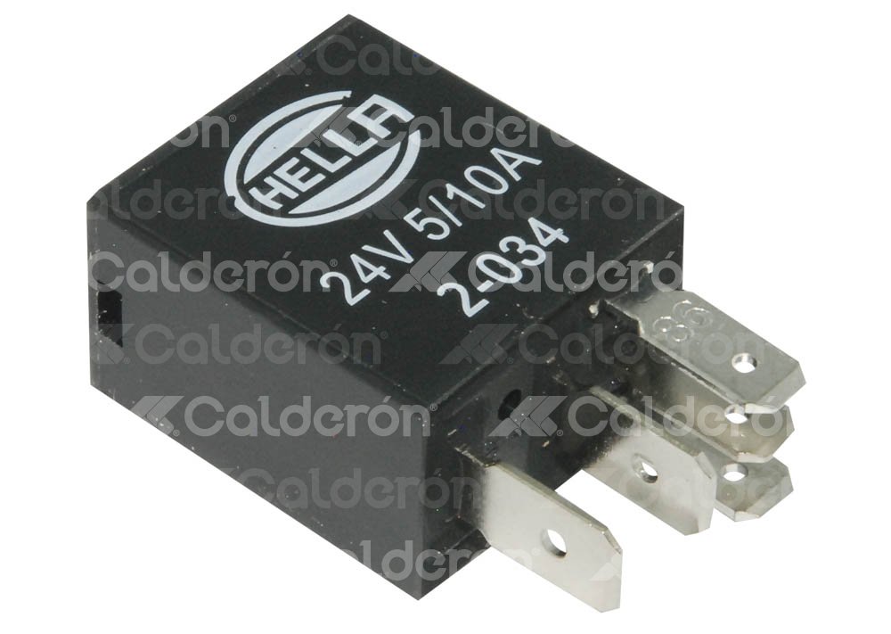 RELEVADOR UNIVERSAL HELLA 24V 10/5A 5 TERMINALES CON DIODO 2-034 RELAY HELLA