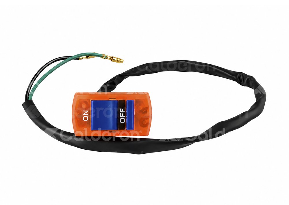 SWITCH APAGADOR MOTOCICLETA UNIVERSAL 2 CABLES NARANJA BOT-3242-5001T QUMO