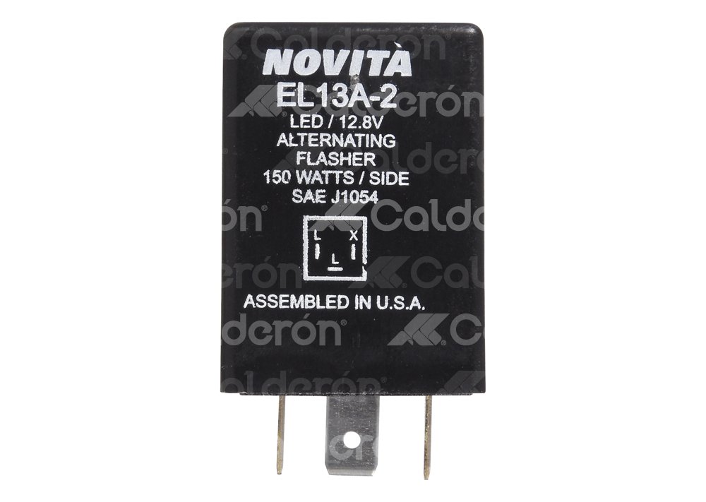 DESTELLADOR ELECTRONICO 3 TERMINALES 12V 300W/25A, ALTERNATING SAE J1054 USA, GROTE: 44730, PETERSON: 579, TRUCK-LITE: 286, 537A, NOVITA: 37418, EL13A-2 NOVITA