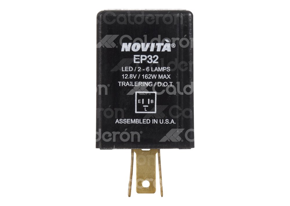 DESTELLADOR ELECTRONICO 3 TERMINALES 12V 162W/13.5A LED 2-6 LAMPARAS TRAILERING/DOT USA NOVITA: 37463, EP32 NOVITA