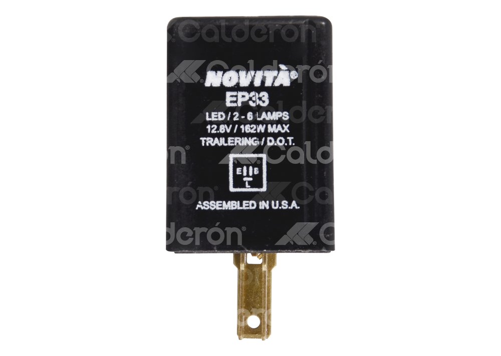 DESTELLADOR ELECTRONICO 3 TERMINALES 12V 162W/13.5A LED 2-6 LAMPARAS TRAILERING/DOT USA NOVITA: 37464, EP33 NOVITA