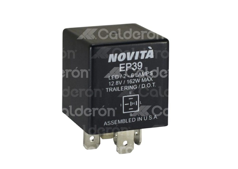 DESTELLADOR ELECTRONICO 3 TERMINALES 12V 162W/13.5A LED 2-6 LAMPARAS TRAILERING/DOT USA NOVITA: 37468, EP39 NOVITA
