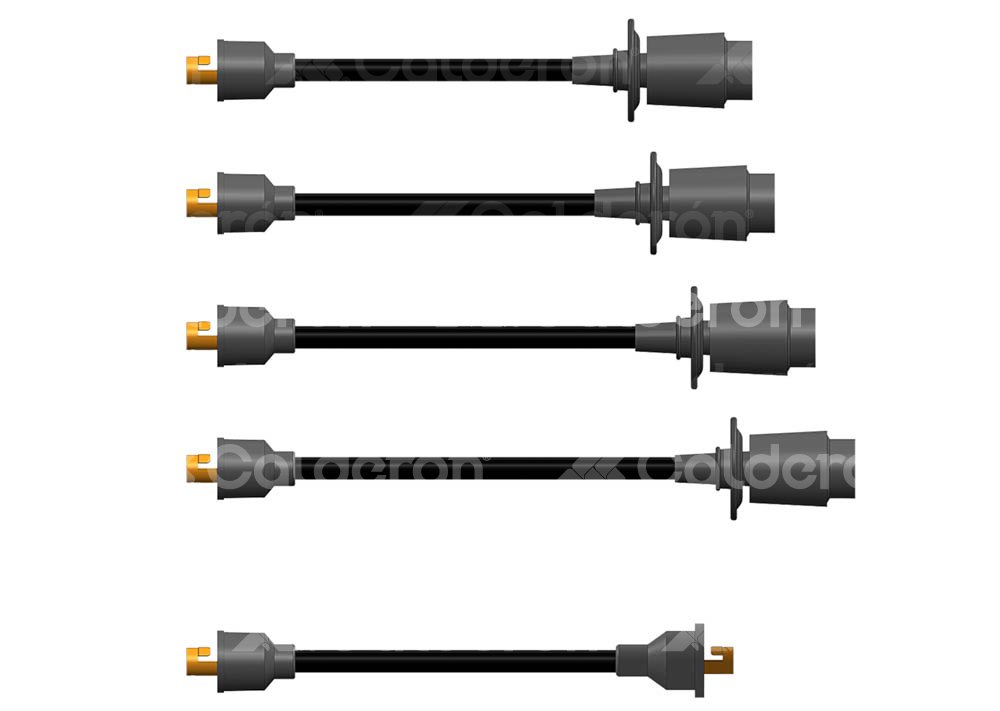 CABLE DE BUJIA HY POWER PVC COBRE VOLKSWAGEN BRASILIA, SEDAN 1.6L 75-89; COMBI, SAFARI 1.5L 60-75. No. B8341W4 HY POWER