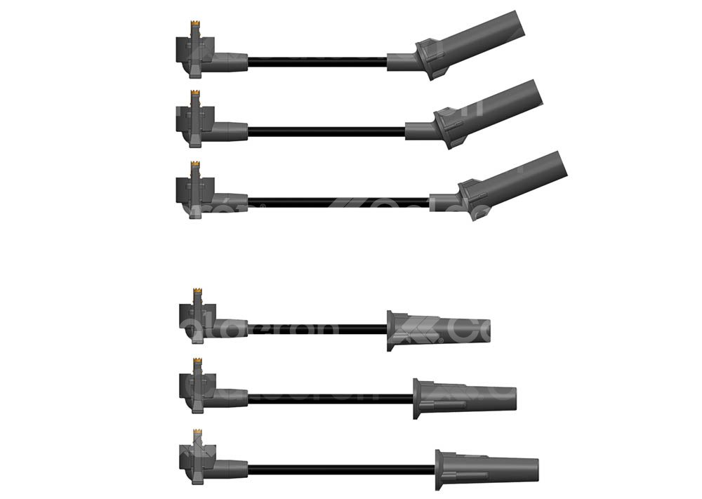 CABLE DE BUJIA HY POWER SILICON BOBINADO FORD MUSTANG 2.3L DUAL PLUG 91-94; RANGER 2.3L DUAL PLUG 90-97; RANGER 2.5L DUAL PLUG 98-00. No. B1815F8 HY POWER