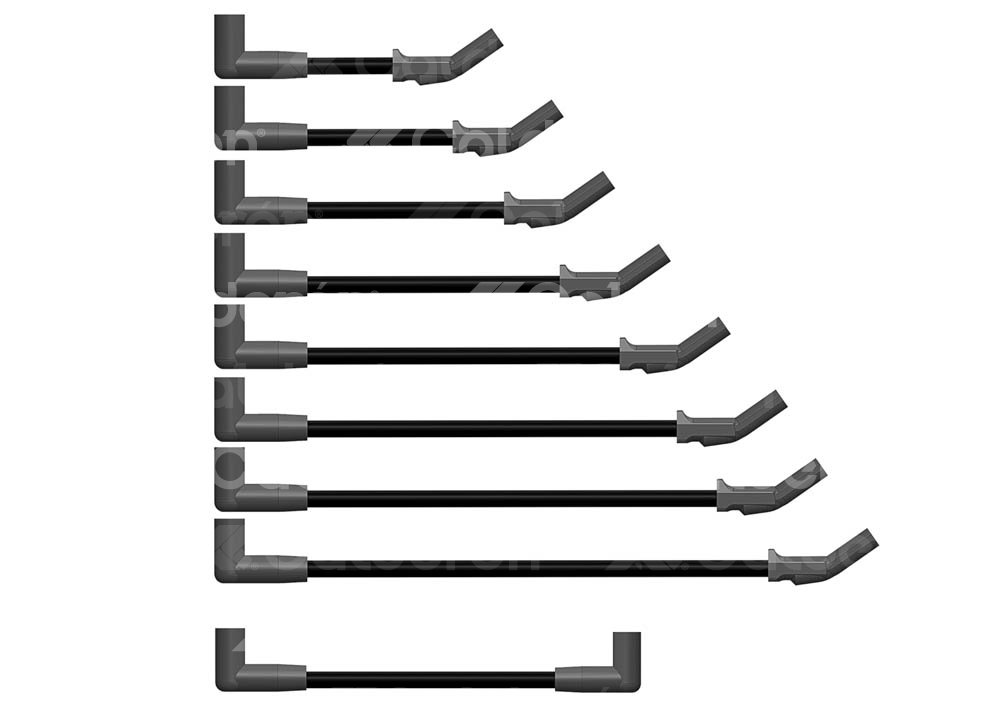 CABLE DE BUJIA HY POWER SILICON TRICAPA FORD PICK-UP F200, F250 V8 5L 92-94 No. B6747F8 HY POWER
