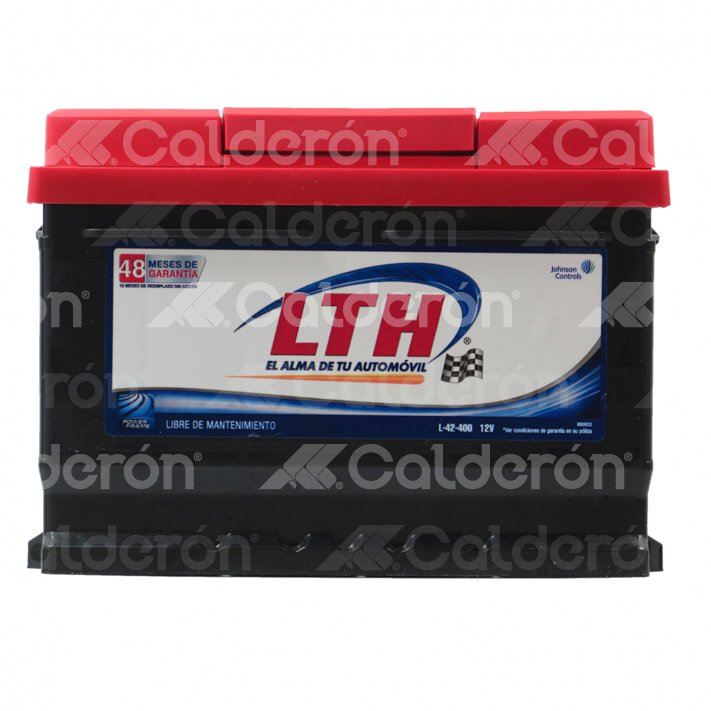 BATERIA LTH. L-42-400. APLICACIoN: CHEVROLET CHEVY (POP, JOY, PICK-UP, MONZA, S.W., SWING), TIGRA (94-10) / NISSAN ALMERA, PLATINA (01-10), MICRA (05-08) / RENAULT ALLIANCE, ENCORE (84-86), RENAULT KANGOO (04-10) / SMART CITY FORTWO, FORFOUR, CROSSBLADE (04-09) / VW JETTA, GOLF (87-89), SEDAN (70-04), CARIBE (79-87), ATLANTIC (79-87), COMBI, PANEL, HORMIGA, BRASILIA, SAFARI (70-04), POLO, BETTLE, LUPO (04-10). NO. PLACAS: 9 LTH