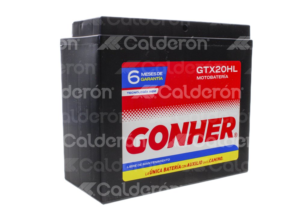 BATERIA MOTO AGM (LIBRE DE MANTENIMIENTO) GONHER GTX20HL
VOLTAJE: 12V, CCA A -18°C: 310AMPER, AMPERES/HORA: 18AH, TIPO TERMINAL: A
DIMENSIONES: LARGO: 175MM, ANCHO: 87MM, ALTO: 155MM, PESO: 5.93KG, POLARIDAD POSTES: -/+ GONHER