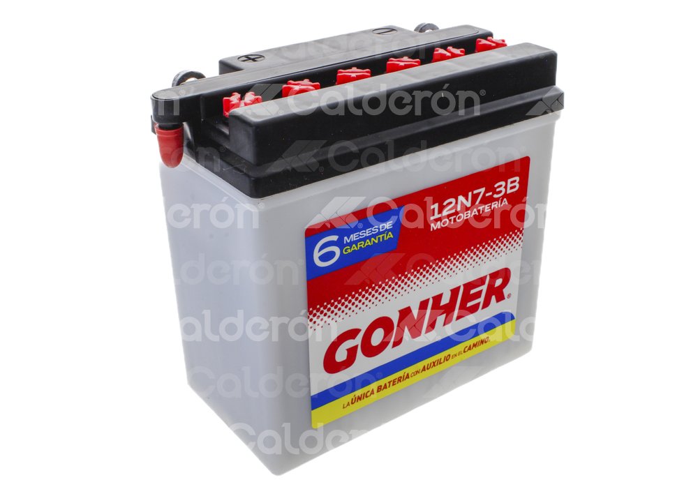 BATERIA MOTO CONVENCIONAL GONHER 12N7-3B
VOLTAJE: 12V, CCA A -18°C: 80AMPER, AMPERES/HORA: 8AH, TIPO TERMINAL: B
DIMENSIONES: LARGO: 135MM, ANCHO: 75MM, ALTO: 133MM, PESO CON ELECTROLITO: 2.86KG, PESO SIN ELECTROLITO: 2.10KG POLARIDAD POSTES: -/+ GONHER