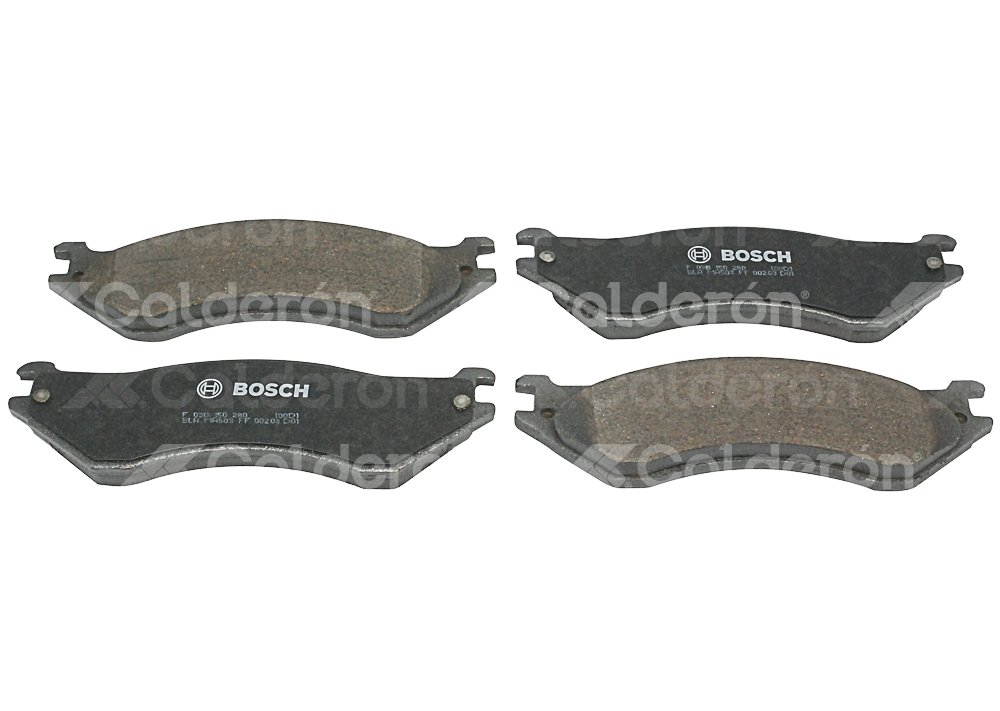 BALATA DELANTERA CHRYSLER RAM 1500 WAGON 1500, 2500 98-02. BOSCH: F03B1502808HG, NO. CORTO BOSCH: BA 0758, FMSI: 7627-D758 (BALATA SEMI METALICA) BOSCH