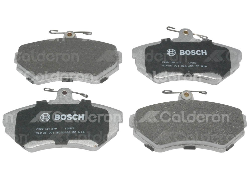 BALATA DELANTERA VW DERBY, GOLF, IBIZA, CORDOBA 01-02. BOSCH: F03B1502708HG, NO. CORTO BOSCH: BA 0704, FMSI: 7578-D704 (BALATA SEMI METALICA) BOSCH