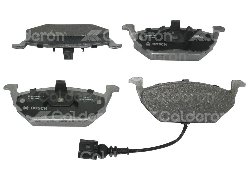 BALATA DELANTERA VW JETTA A4, IBIZA, DERBY, POLO, LUPO 98-10. BOSCH: F03B1502858HG, NO. CORTO BOSCH: BA 0768A, FMSI: 7709-D768 (BALATA SEMI METALICA) BOSCH