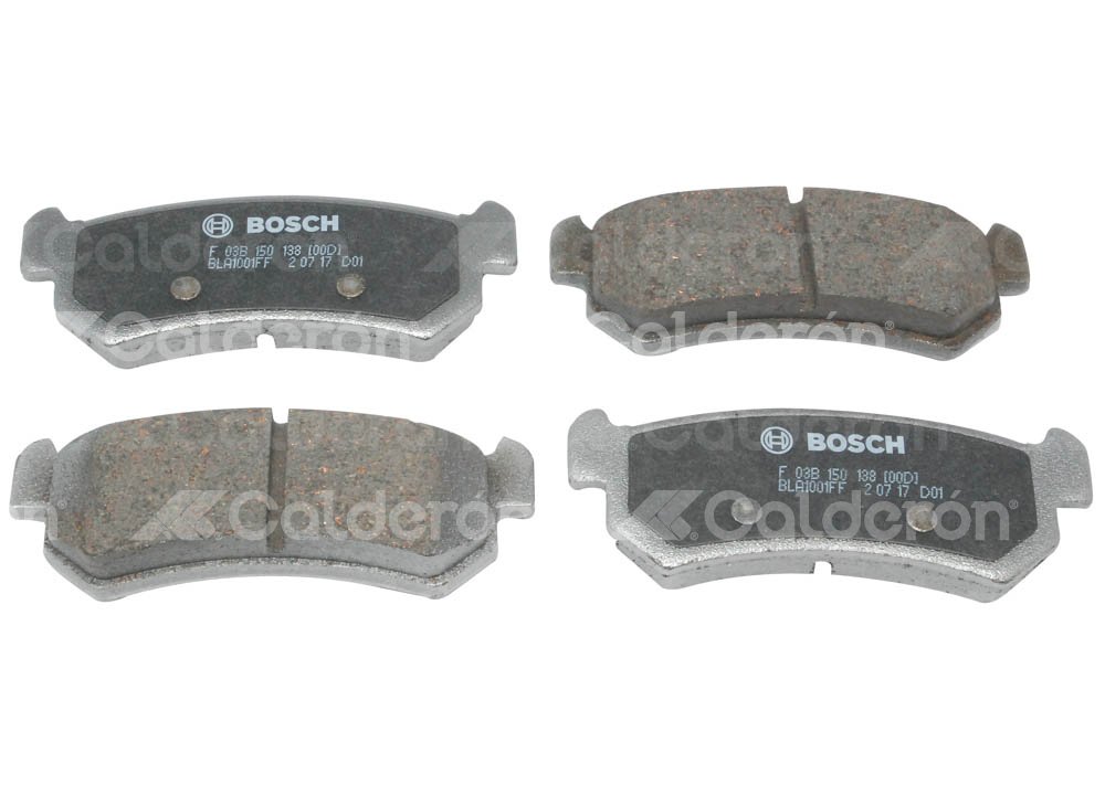 BALATA TRASERA CHEVROLET OPTRA 2.0L AT, MT 06-09. BOSCH: F03B1501388HG, NO. CORTO BOSCH: BA 1036, FMSI: 7939-D1036 (BALATA SEMI METALICA) BOSCH