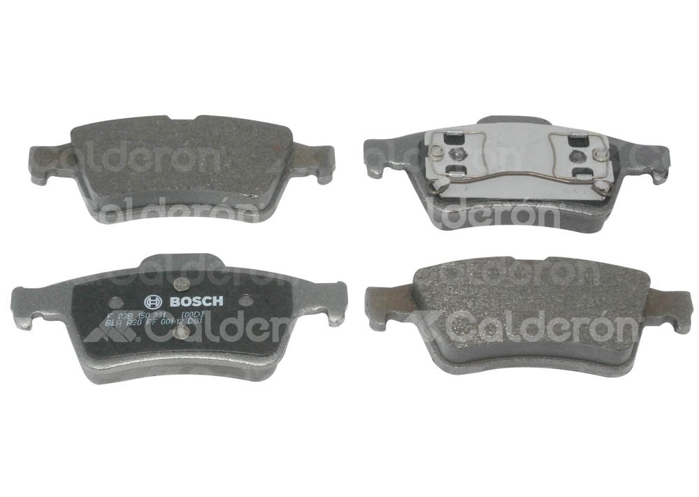 BALATA TRASERA CHEVROLET VECTRA, MAZDA3, 5; RENAULT LAGUNA, MEGANE 02-09. BOSCH: F03B1503318HG, NO. CORTO BOSCH: BA 0973, FMSI: 7874-D973 (BALATA SEMI METALICA) BOSCH
