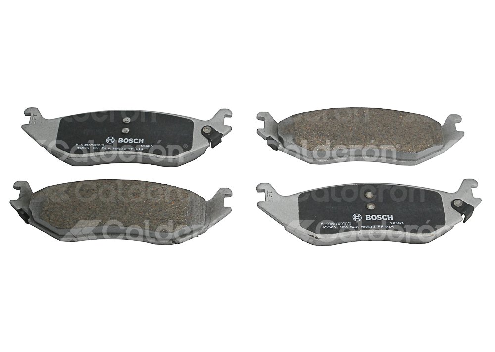 BALATA DELANTERA Y TRASERA CHRYSLER DODGE RAM 1500 04-05. BOSCH: F03B1503138HG, NO. CORTO BOSCH: BA 0898, FMSI: 7775-D898 (BALATA SEMI METALICA) BOSCH