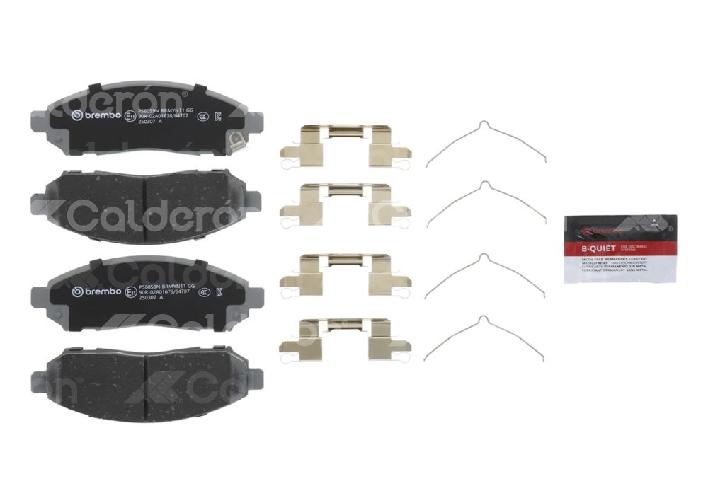 BALATA BREMBO NISSAN FRONTIER 2005-2019, PATHFINDER 2005-2012, XTERRA 2005-2015; INFORMACION TECNICA: ANCHURA: 164MM, ESPESOR: 16MM, ALTURA: 54MM, SISTEMA DE FRENOS: TOKICO, INDICADOR DE DESGASTE: ACUSTICO, ACCESORIOS: CON PLACA ANTIRRUIDO, EJE: DELANTERO, FORMULA: NAO, WVA: 24227, 24228, FMSI: 8200-D1094, BREMBO: P56059N BREMBO