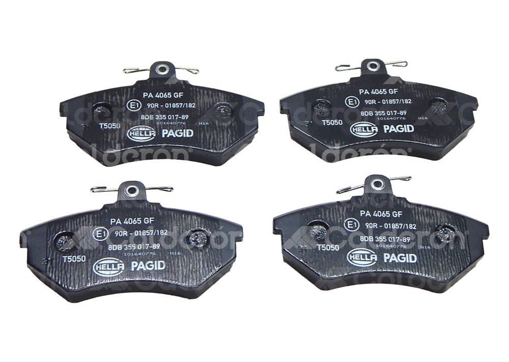 BALATA BAJOS METALES DELANTERA VOLKSWAGEN JETTA A3 93-99 (2.0L), GOLF A3 93-99 (2.0L), PASSAT 96-99, (DEL.) .No. Hella Pagid: 355017891 .No. Comercial: T5050 PAGID