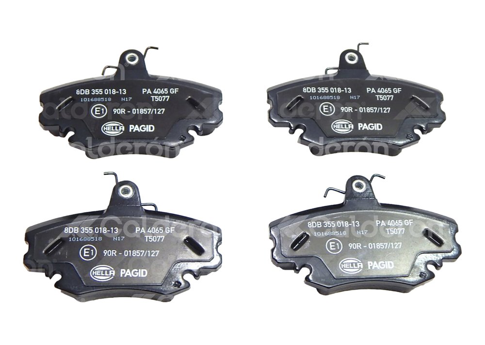 BALATA BAJOS METALES DELANTERA NISSAN PLATINA 02-10, APRIO 08-10, RENAULT CLIO 1.6L 02-09, SANDERO 11-12, STEPWAY 11-12, (DEL.) .No. Hella Pagid: 355018131 .No. Comercial: T5077 PAGID