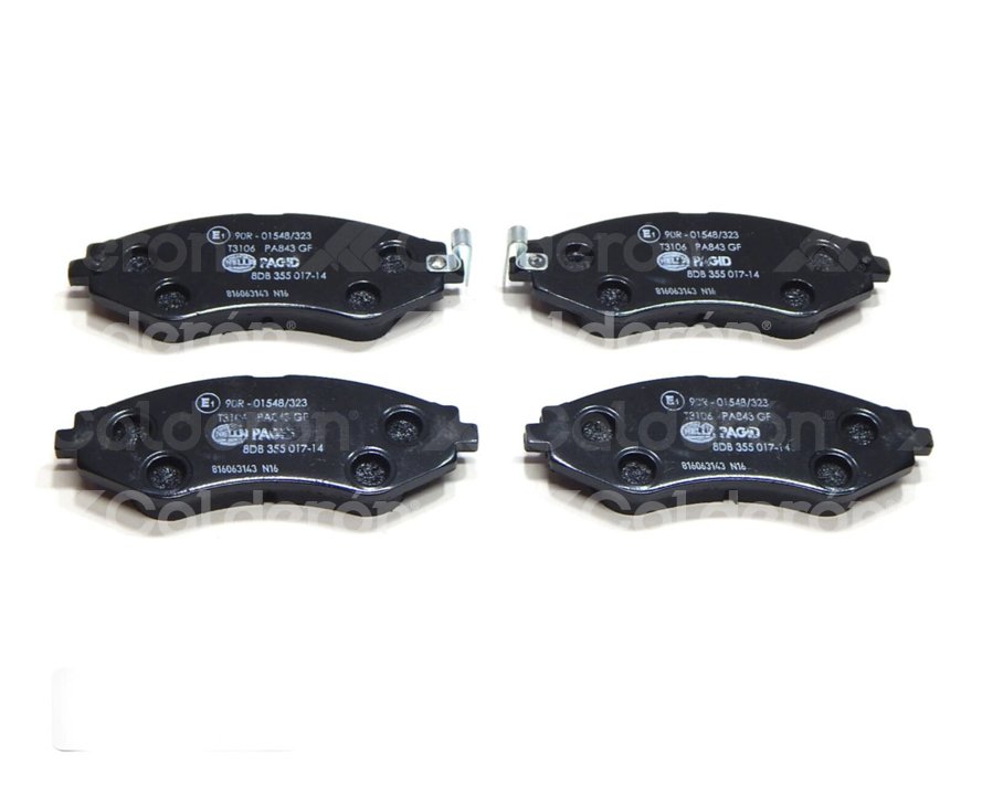 BALATA BAJOS METALES DELANTERA CHEVROLET AVEO 08-12, OPTRA 05-11, PONTIAC G3 HATCH BACK 09, G3 SEDAN 09 (DEL.) .No. Hella Pagid: 355017141 .No. Comercial: T3106 PAGID