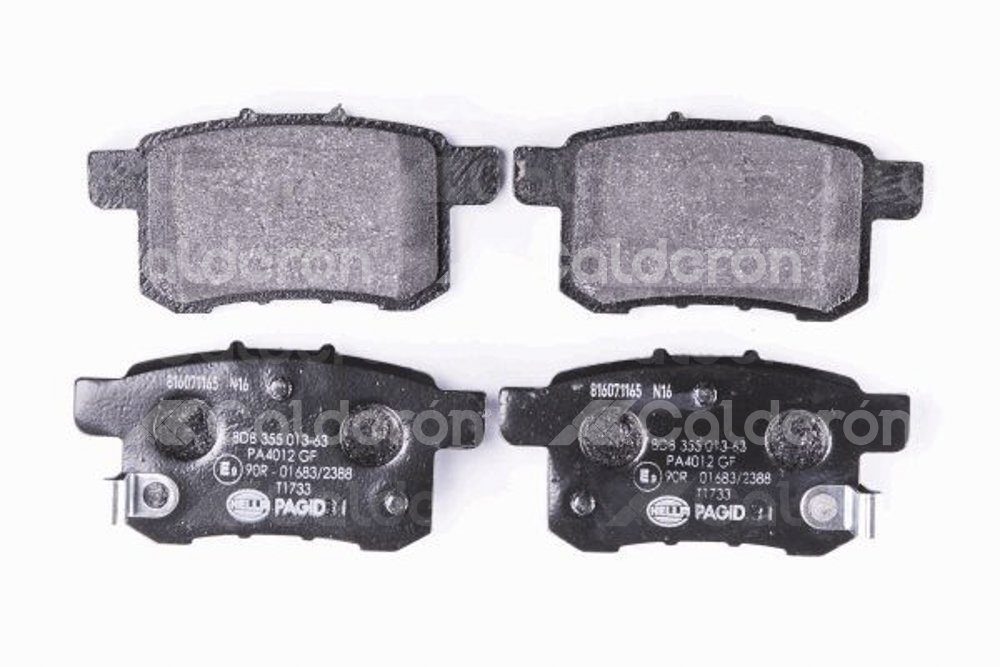 BALATA BAJOS METALES TRASERA HONDA ACCORD 2.4L  SEDAN 11-12 .No. Hella Pagid: 355013631 .No. Comercial: T1733 PAGID