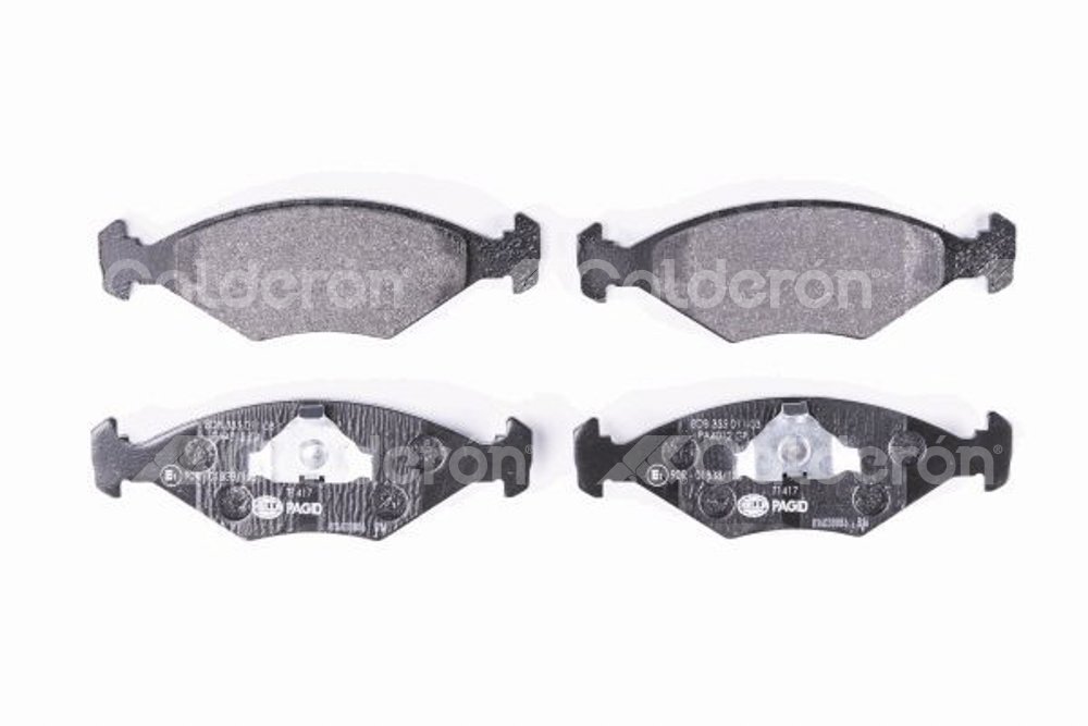 BALATA BAJOS METALES DELANTERA VOLKSWAGEN POINTER 2.0L 02-03, POINTER 1.8L 02-05, , POINTER PICKUP 1.6L 98-02, POINTER PICKUP BASE 06-07, POINTER PICKUP COMFORTLINE 02-05, POINTER PICKUP TRENDLINE 02-03, POINTER PICKUP TRENDLINE 06-07, POINTER PICKUP WOLFSBURG 02-03, POINTER VAGONETA 00-05, POINTER VAGONETA 99, POINTER 98-99, POINTER CITY 00-07, POINTER TRENDLINE 06-07 (DEL.) (DISCO VENTILADO) .No. Hella Pagid: 355011031 .No. Comercial: T1417 PAGID