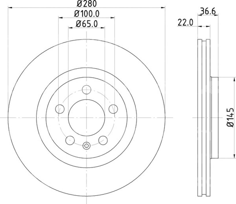 DISCO VENTILADO PERFORM AUDI A3 1.8L 20V 98-04; BEETLE 2.0L / 1.8TDI 98-06, GOLF A4 2.0L 00-07, JETTA VARIANT 2.0L 01-03, JETTA A4 2.0L 99-10, TOLEDO 1.8 LTS. 01-04, IBIZA SPORT (02-06) PAGID