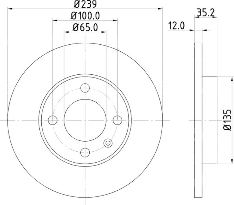 DISCO SOLIDO PERFORMANCE DELANTERO VOLKSWAGEN JETTA 87-93, JETTA 1.8 93-96/ POINTER 98-->, GOLF 87-93, GOLF 1.8 93-96, CARIBE 77-87, CORSAR 85-89, PAGID