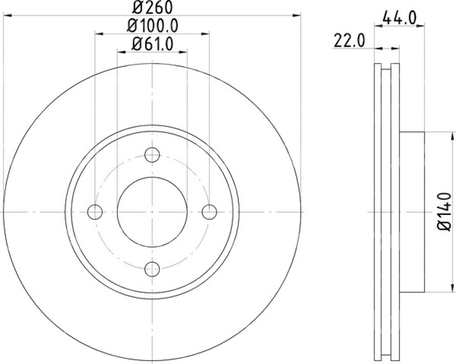 DISCO VENTILADO PERFORMANCE DELANTERO NISSAN VERSA 2012, MARCH 1.6L 2011-2016; RENAULT SCALA 1.6L 2010-2013; SIN RECUBRIMIENTO; 8DD355129-931, 355129931 PAGID