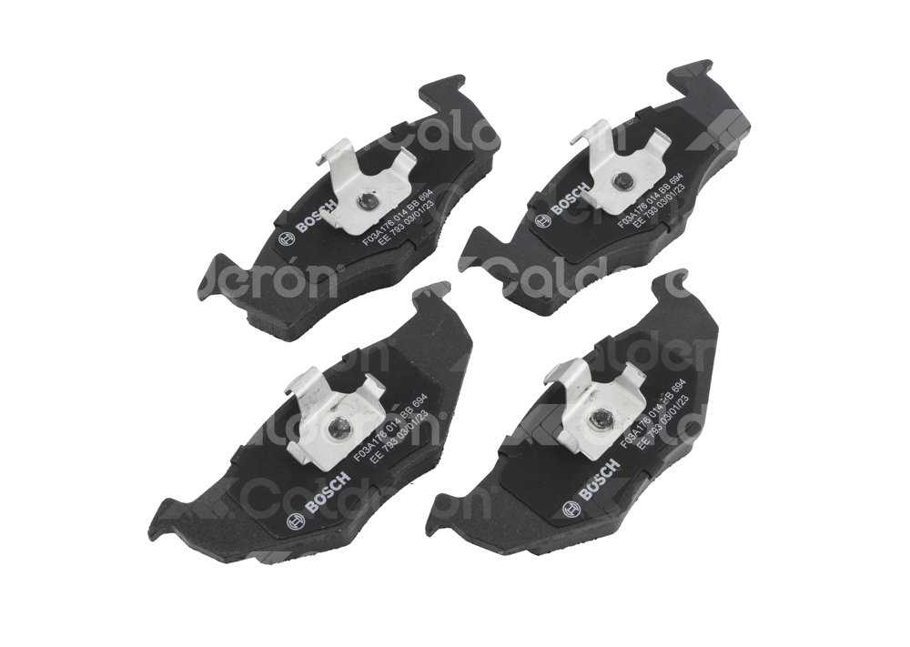 BALATA BOSCH AZUL VOLKSWAGEN GOLF L4 2.0L 1996-1999, JETTA L4 1.8L 1996-1999, 
SENSOR ELECTRONICO: NO, INCLUYE SHIM: SI, INCLUYE HERRAJES: NO, FORMULA: SEMI-METALICA, POSICION: DELANTERA, FMSI: 7569-D694, D-PLATE: D694, BOSCH CORTO: BB694, BOSCH: F03A176014 BOSCH
