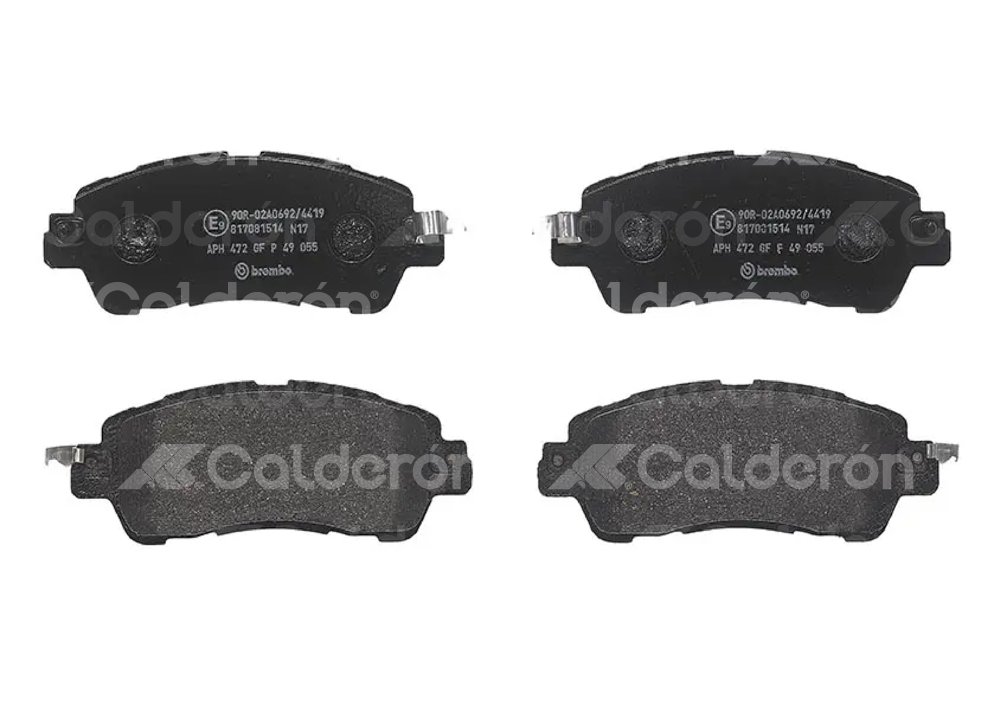 BALATA BREMBO MAZDA 2 2016-2021; NISSAN KICKS 2017-2019, VERSA 2020-2024; TOYOTA YARIS 2019-2020, YARIS R 2016-2019; INFORMACION TECNICA: ANCHURA: 126MM, ESPESOR: 15MM, ALTURA: 51MM, SISTEMA DE FRENOS: AKEBONO, INDICADOR DE DESGASTE: ACUSTICO, ACCESORIOS: CON PLACA ANTIRRUIDO, EJE: DELANTERO, FORMULA: LOW-MET, WVA: 22235, 22236, FMSI: 9081-D1852, 9269-D2038, BREMBO: P49055 BREMBO