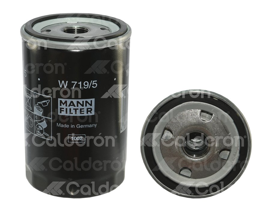 FILTRO DE ACEITE VOLKSWAGEN TODOS (ATLANTIC, DERBY, GOLF, JEETA A3, NEW BEETLE, PASSAT, POINTER, POLO, SEDAN, SHARAN, VAN; AUDI A3, A4; SEAT CORDOBA, IBIZA, LEON, ALHAMBRA.  No. MANN: W 719/5/10 BAT115561A SED MANN FILTER