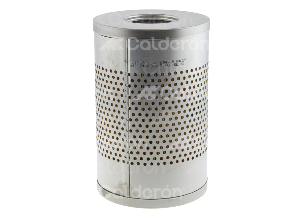 FILTRO HIDRAULICO CARTUCHO METALICO ADAMS+ROAD GRADERS, ATHEY+BLADES, BOBCAT+LOADERS, CASE/CASE-IH, CARPILLAR+FORK LIFTS, HUBER-WARCO+GRADERS, JOHN DEERE+LOADERS, MASSEY-FERGUSON, MINNEAPOLIS-MOLINE, NEW HOLLAND+TRACTOR, OLIVER, OWANA-MUSTANG, RAYGO, STEIGER, SULLAIR+COMPRESSORS, SULLIVAN, VERSATILE/BUHLER+TRACTOR, WABCO, WALDON, WHITE, (VARIOS EQUIPOS HD CON GRESEN HYDS (33 MICRONES), PARA LA VERSION DE 10 MICRONES USAR EL FILTRO 51506), 
WIX: 5I567 M0140