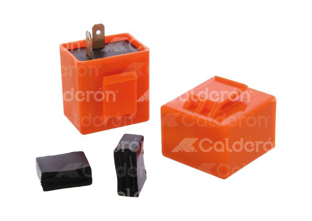 FLASH DESTELLADOR SIN SONIDO /  CUADRADO 12V NARANJA (2 PIEZAS) IMPORTACION