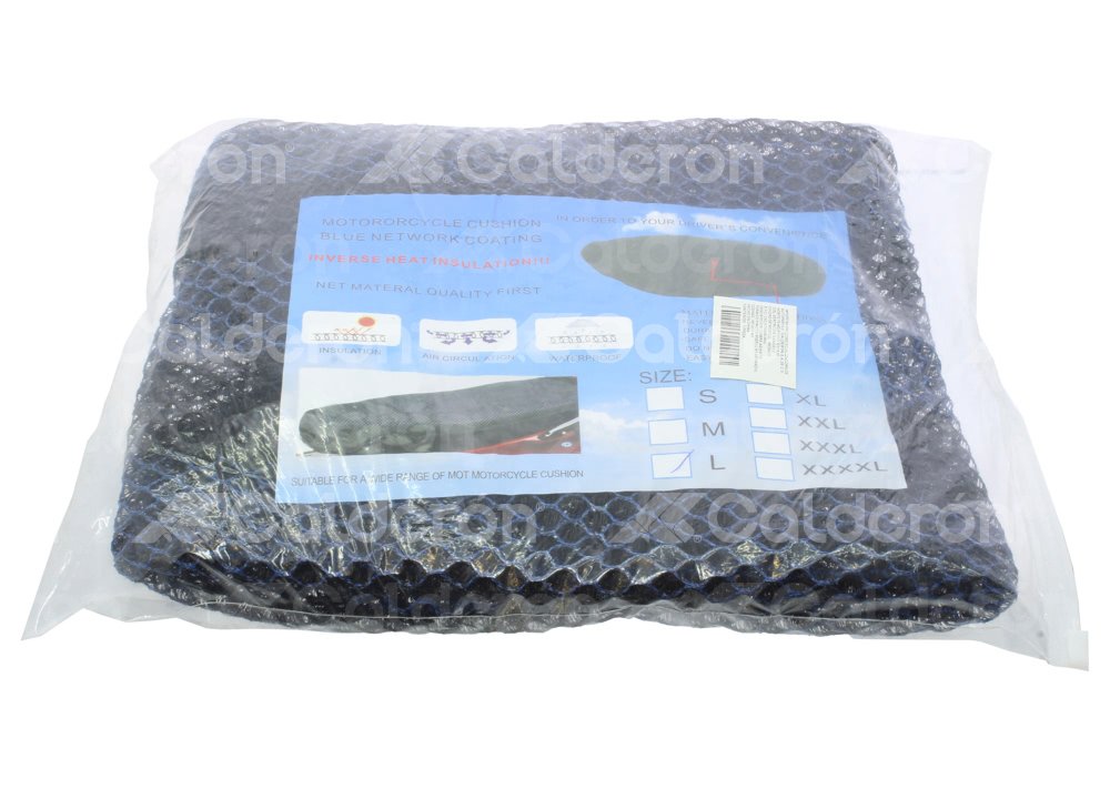 CUBRE ASIENTO TERMICO PARA90X51 L NEGRO&AZUL ENCA-L2 FOCO MOTO, MOTOCICLETA,  MOTOCICLETAS IMPORTACION