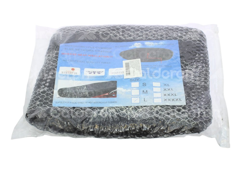 CUBRE ASIENTO TERMICO PARA MOTOCICLETA 90X51 L NEGRO&PLATA ENCA-L3 IMPORTACION