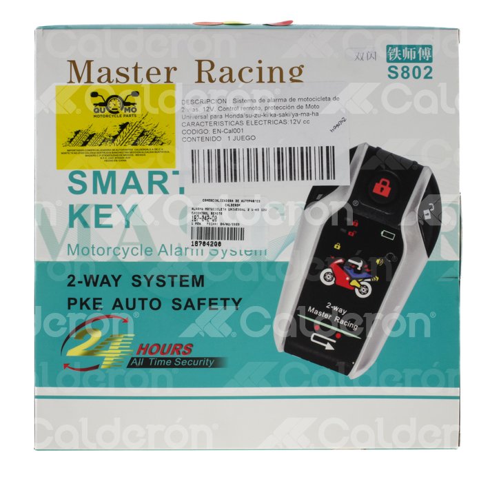 ALARMA MOTOCICLETA UNIVERSAL 2 VÍAS 12V CON CONTROL REMOTO (HONDA, SUZUKI, KASAKI, YAMAHA) QUMO