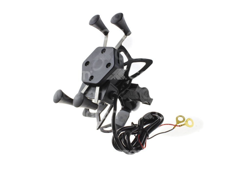 PORTA CELULAR PARA MOTOCICLETA CON CARGADOR USB IR-004 BASE ESPEJO QUMO