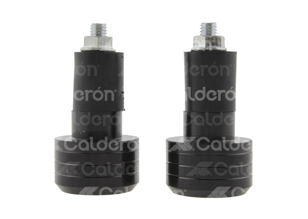 CONTRAPESO PUÑO MOTOCICLETA ALUMINIO OVALADO NEGRO (2 PIEZAS) CTP100101-5 QUMO