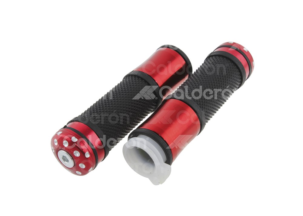 PUÑOS MOTOCICLETA ALUMINIO MSD-276 ROJO JUEGO (2 PIEZAS) ENPUN-1107-0013R QUMO