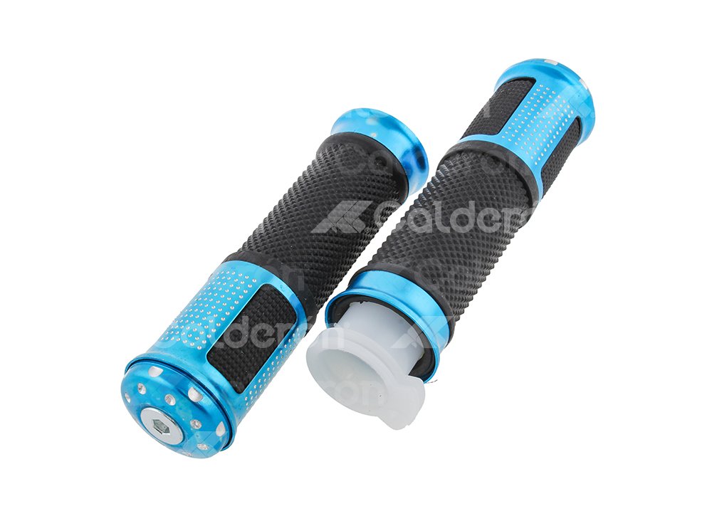 PUÑOS MOTOCICLETA ALUMINIO MSD-285 AZUL JUEGO (2 PIEZAS) ENPUN-1107-0011A QUMO