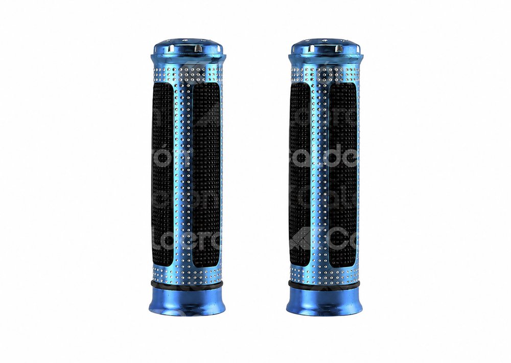 PUÑOS MOTOCICLETA ALUMINIO MSD-286 AZUL JUEGO (2 PIEZAS) ENPUN-1107-0012A QUMO
