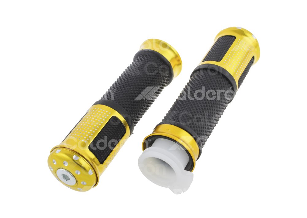 PUÑOS MOTOCICLETA ALUMINIO MSD-285 DORADO JUEGO (2 PIEZAS) ENPUN-1107-0011D QUMO