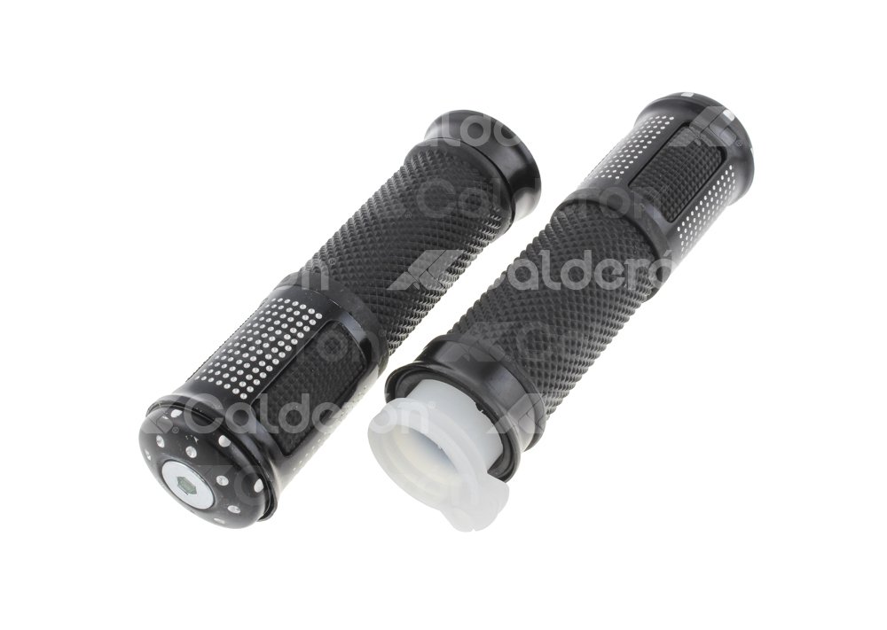 PUÑOS MOTOCICLETA ALUMINIO MSD-285 NEGRO JUEGO (2 PIEZAS) ENPUN-1107-0011N QUMO