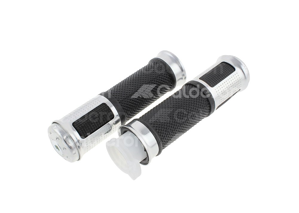 PUÑOS MOTOCICLETA ALUMINIO MSD-285 PLATA JUEGO (2 PIEZAS) ENPUN-1107-0011 QUMO