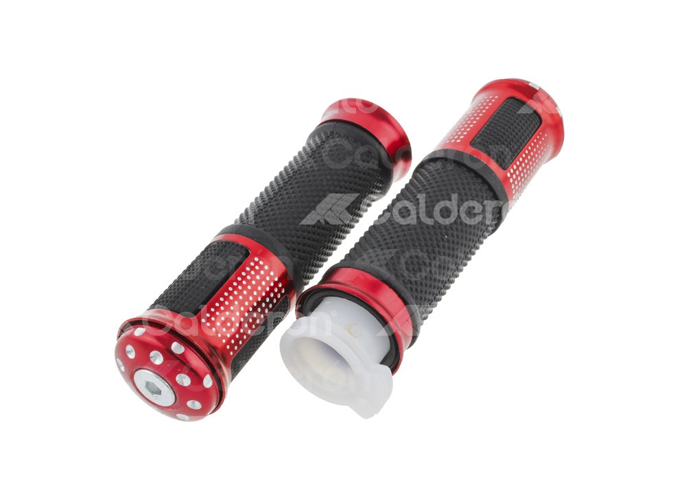 PUÑOS MOTOCICLETA ALUMINIO MSD-285 ROJO JUEGO (2 PIEZAS) ENPUN-1107-0011R QUMO