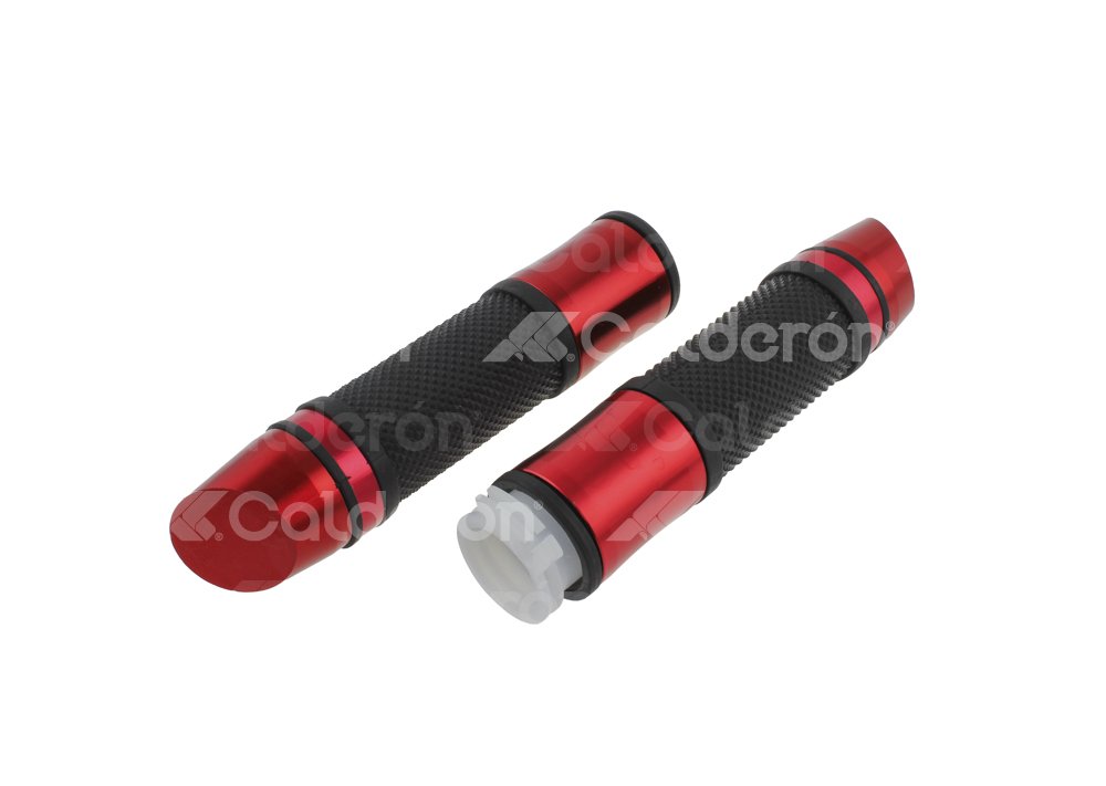 PUÑOS MOTOCICLETA ALUMINIO ROJO JUEGO (2 PIEZAS) ENPUN-1107-0025R, PUN-1107-0025R QUMO