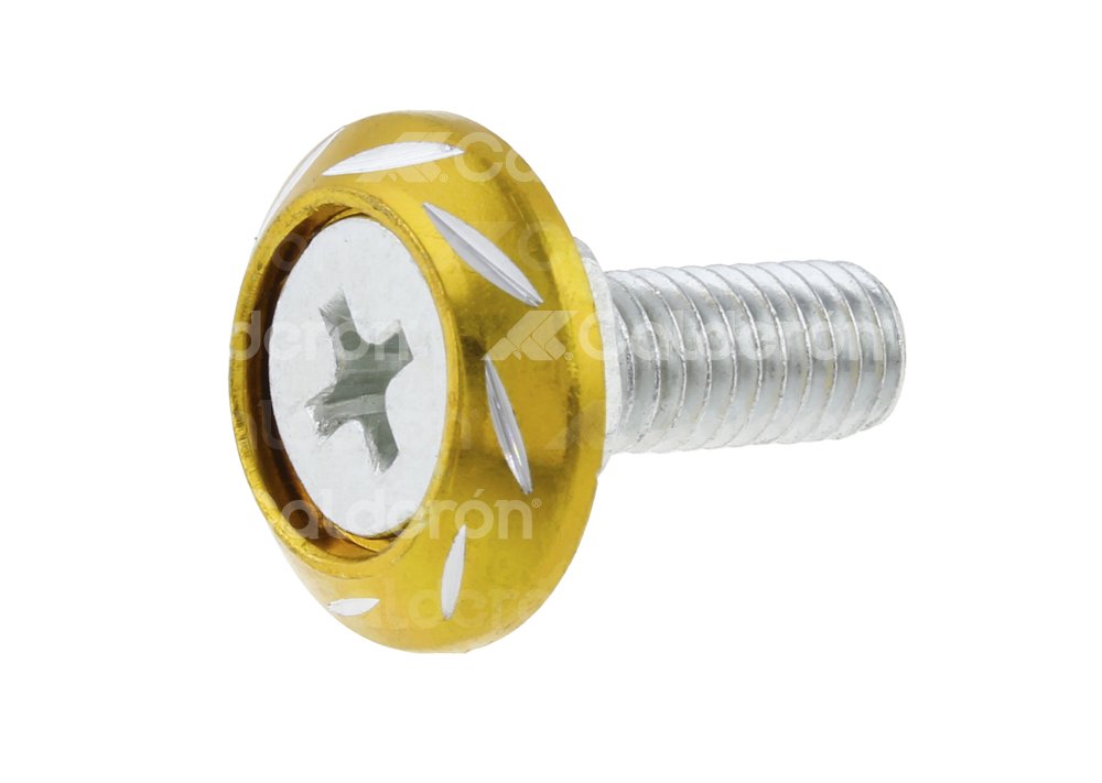 TORNILLO MOTOCICLETA DECORATIVO ALUMINIO REDONDO M6 DORADO PIEZA ENTOR-6701-0809D QUMO